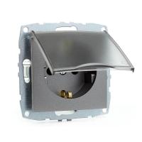 Розетка 2К+З Mono Electric Despina/ Larissa 16A 250V с крышкой винтовое подключение антрацит 500-002421-118 Розетка 2К+З Mono Electric Despina/ Larissa 16A 250V с крышкой винтовое подключение антрацит 500-002421-118