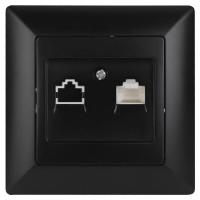 Розетка компьютерная RJ45 ЭРА Intro Solo антрацит 4-303-05 Б0043386 Розетка компьютерная RJ45 ЭРА Intro Solo антрацит 4-303-05 Б0043386