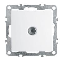 Розетка телевизионная 1-местная (механизм), Stekker, PST00-9108-01, 75 Ом, 5-862МГц Эрна, белый 39315