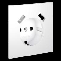 Накладка для розетки с заземлением и защитными шторками с USB A+A S70 (белый матовый) Voltum VLS000902