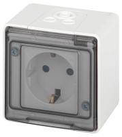 Розетка ЭРА Эксперт 11-2502-01 с заземлением крышкой 2P+E IP55 шторки 16A-250В ОУ белый Б0063280