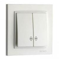 Выключатель Mono Electric Despina двухклавишный проходной белый 102-190023-111 Выключатель Mono Electric Despina двухклавишный проходной белый 102-190023-111