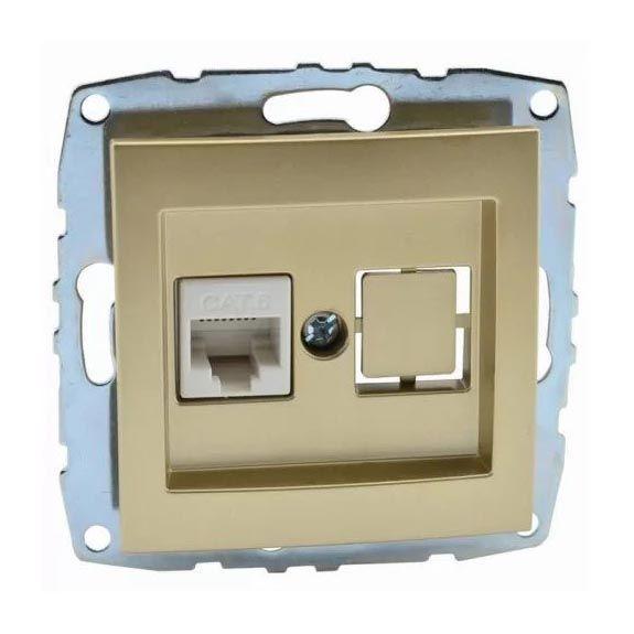 Розетка телефонная RJ11 Mono Electric Despina/ Larissa 3 кат титан 500-002225-124 Розетка телефонная RJ11 Mono Electric Despina/ Larissa 3 кат титан 500-002225-124