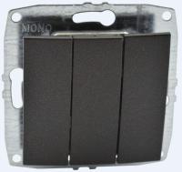 Выключатель Mono Electric Despina/ Larissa трехклавишный графит 500-002022-114 Выключатель Mono Electric Despina/ Larissa трехклавишный графит 500-002022-114