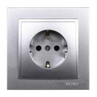 Розетка 2К+З Mono Electric Despina 16A 250V винтовое подключение серебро 102-212121-117 Розетка 2К+З Mono Electric Despina 16A 250V винтовое подключение серебро 102-212121-117