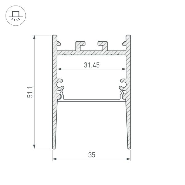 Профиль Arlight SL-Comfort-3551-2000 Anod 031731