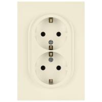 Розетка ЭРА Arktik 16-2105-02 двойная с заземлением 2X2P+E Schuko со шторками 16А-250В слоновая кость Б0070455