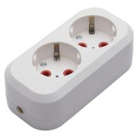 Розетка (колодка) переносная разборная 2-местная с/з Stekker, PST16-210-20, 250В, 16A, IP20, белый 39010