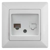 Розетка компьютерная RJ45 ЭРА Intro Solo белый 4-303-01 Б0043382 Розетка компьютерная RJ45 ЭРА Intro Solo белый 4-303-01 Б0043382