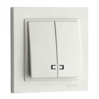 Выключатель Mono Electric Despina двухклавишный с подсветкой белый 102-190025-103 Выключатель Mono Electric Despina двухклавишный с подсветкой белый 102-190025-103