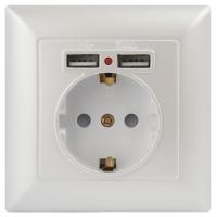 Розетка ЭРА Intro Solo Schuko P+E 16A 250V со шторками 2хUSB перламутровый 4-410-06 Б0053718 Розетка ЭРА Intro Solo Schuko P+E 16A 250V со шторками 2хUSB перламутровый 4-410-06 Б0053718