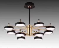 Люстра подвесная Alfa Light F3824-12 BK+GD LED 2 COLOUR