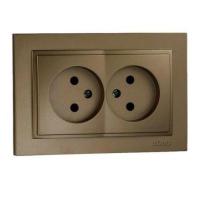 Розетка 2К двойная Mono Electric Despina 16A 250V винтовое подключение бронза 102-232305-121 Розетка 2К двойная Mono Electric Despina 16A 250V винтовое подключение бронза 102-232305-121