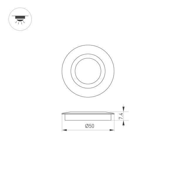 Накладка Arlight ART-Deck-Cap-Flat-R50 024927 Накладка Arlight ART-Deck-Cap-Flat-R50 024927