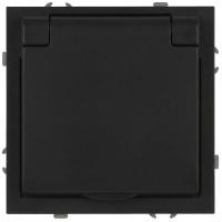 Розетка ЭРА Galaxy 15-2103-05 c заземлением 2P+E Schuko со шторками с крышкой 16А-250В IP20 антрацит Б0070666