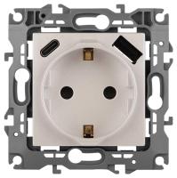 Розетка ЭРА Серия 12 12-4108-15 2P+E 16A-250В со шторками с USB type-A+C 5В-3А перламутр Б0067767