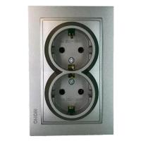 Розетка двойная с заземлением Mono Electric Despina антрацит 102-242404-120 Розетка двойная с заземлением Mono Electric Despina антрацит 102-242404-120