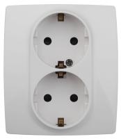 Розетка ЭРА 12 2x2P E Schuko со шторками 16A 250V 12-2104-01 Б0014699 Розетка ЭРА 12 2x2P E Schuko со шторками 16A 250V 12-2104-01 Б0014699