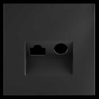 Накладка для розетки TV+RJ45 кат. 6, S70 (графит) Voltum VLS002707