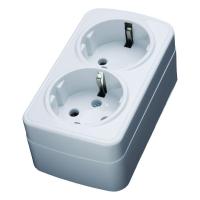 Розетка двойная Stekker с/з 16A 250V белый PST1650220 39034