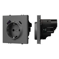 Механизм розетки с USB зарядкой SCT-NOBE-MUAC-SFPL-GR (230V, 16A) Arlight 054287