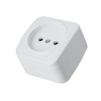 Розетка накладная 1-местная б/з Stekker, PST10-501-20, пластик АВS, 250В, 16А, IP20 Basic, белый 50074