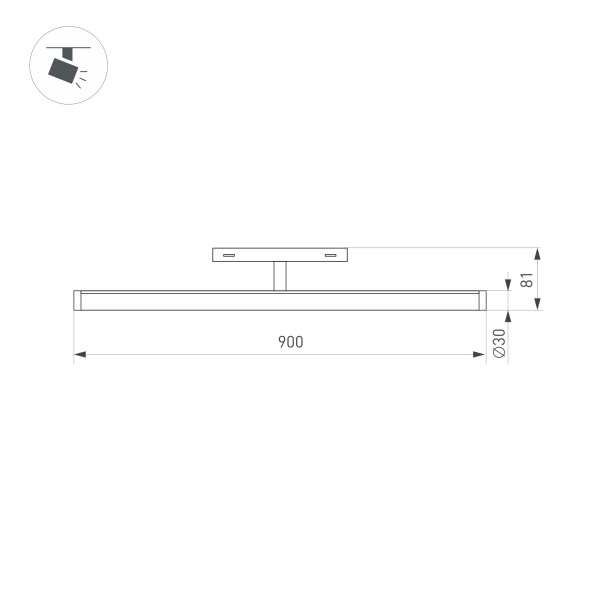 Трековый светодиодный светильник Arlight Mag-Orient-Tube-Turn-L900-30W Warm3000 036479