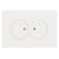 Розетка двойная 2P Stekker Эмили со шторками белый фарфор RST16-5116-01 49877