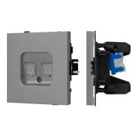 Механизм компьютерной розетки двойной SCT-TENDO-MPC2-PL-GR (RJ-45, CAT6) Arlight 054102