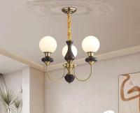 Люстра подвесная Alfa Light F3824-06 BK+GD E27*3