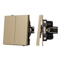 Механизм выключателя двухклавишный проходной SWT-TENDO-MKP2-SFPL-GD (230V, 10A) Arlight 054554
