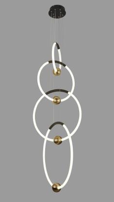 Люстра подвесная Alfa Light F4324-11 D30+D40+D50+D60 black+bronze