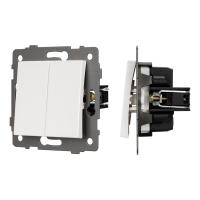 Механизм выключателя двухклавишный проходной SWT-MKP2-PL-WH-V (250V, 10A) Arlight 049892