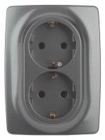 Розетка ЭРА 12 2x2P E Schuko со шторками 16A 250V 12-2108-12 Б0036448 Розетка ЭРА 12 2x2P E Schuko со шторками 16A 250V 12-2108-12 Б0036448