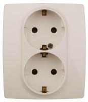 Розетка ЭРА 12 2x2P E Schuko со шторками 16A 250V 12-2104-02 Б0014700 Розетка ЭРА 12 2x2P E Schuko со шторками 16A 250V 12-2104-02 Б0014700