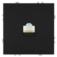 Розетка компьютерная 1-местная RJ-45 (механизм), STEKKER, серия Эмили, RST00-5117-05, черный уголь, soft touch 49847