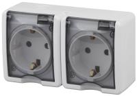 Розетка ЭРА Эксперт 2х2P+E IP54 со шторками 16A 250V 11-2404-01 Б0020718 Розетка ЭРА Эксперт 2х2P+E IP54 со шторками 16A 250V 11-2404-01 Б0020718