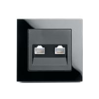 Розетка компьютерная 2-местная RJ-45 ,Stekker ,GLS00-7006-05 Катрин, черный 39509