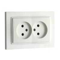 Розетка 2К двойная Mono Electric Despina 16A 250V винтовое подключение жемчуг 102-252505-121 Розетка 2К двойная Mono Electric Despina 16A 250V винтовое подключение жемчуг 102-252505-121