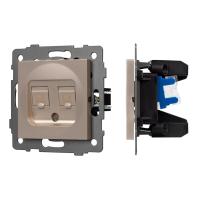 Механизм компьютерной розетки двойной SCT-MPC2-PL-GD-V (RJ-45, CAT6) Arlight 049850