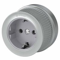 Розетка Werkel с заземлением Ретро матовый хром WL19-10-01 4690389143434 Розетка Werkel с заземлением Ретро матовый хром WL19-10-01 4690389143434