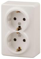 Розетка ЭРА Эксперт 2х2P E Schuko со шторками 16A 250V 11-2206-02 Б0020695 Розетка ЭРА Эксперт 2х2P E Schuko со шторками 16A 250V 11-2206-02 Б0020695