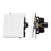 Механизм выключателя двухклавишный непроходной SWT-TENDO-MK02-PL-WH (230V, 10A) Arlight 054058