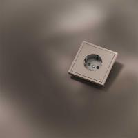 Накладка для розетки с заземлением и защитными шторками, S70 Metal (платина) Voltum VLSM000710