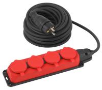 Удлинитель силовой ЭРА UK-4e-3x1,5-10m-IP44(KG) с заземлением 4 розетки каучук 10м КГ 3х1,5мм2 IP44 Б0057586
