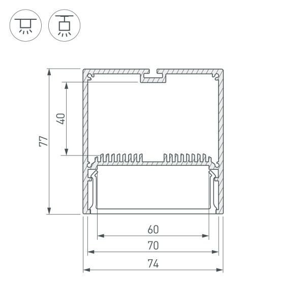 Профиль Arlight SL-Line-7477-2000 Black 029939