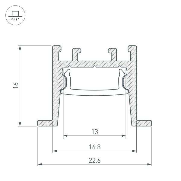 Профиль Arlight SL-Comfort-2316-F-2000 Anod Black 031769