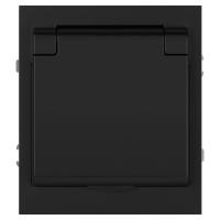 Розетка ЭРА Arktik 16-2103-05 с заземлением 2P+E Schuko со шторками с крышкой 16А-250В антрацит Б0070438