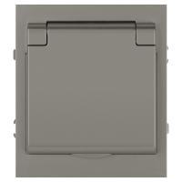 Розетка ЭРА Arktik 16-2103-07 с заземлением 2P+E Schuko со шторками с крышкой 16А-250В титан Б0070440