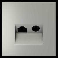 Накладка для розетки TV+RJ45 кат. 6, S70 (сталь) Voltum VLS002705